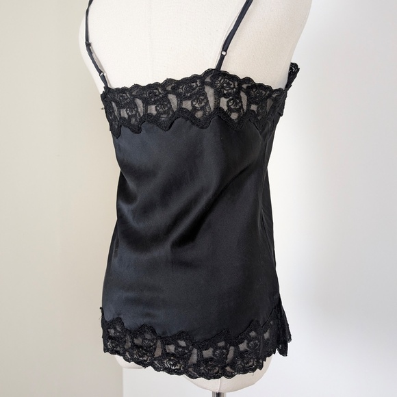 Luisa Cerano Silk Camisole Lace Sleeveless Trim Lightweight Loose Lingerie - Picture 7 of 8